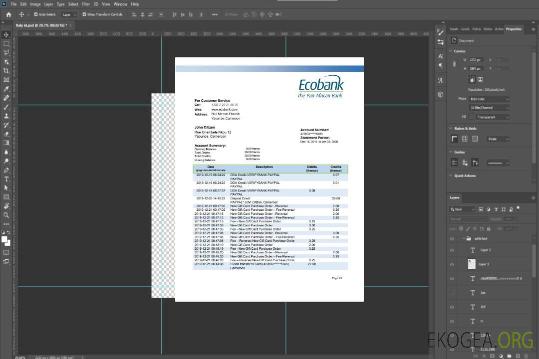 Cameroun Ecobank template Cameroun Ecobank template